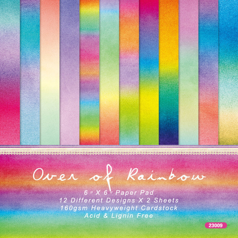 Kokorosa 24PCS 6" Rainbow Color Scrapbook & Cardstock Paper