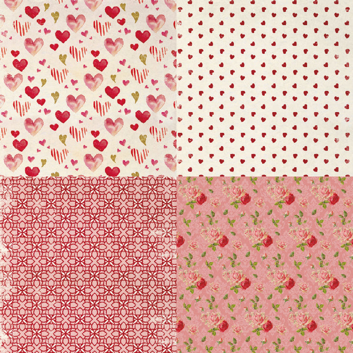 Kokorosa 24PCS 6" Romantic Rose Scrapbook & Cardstock Paper