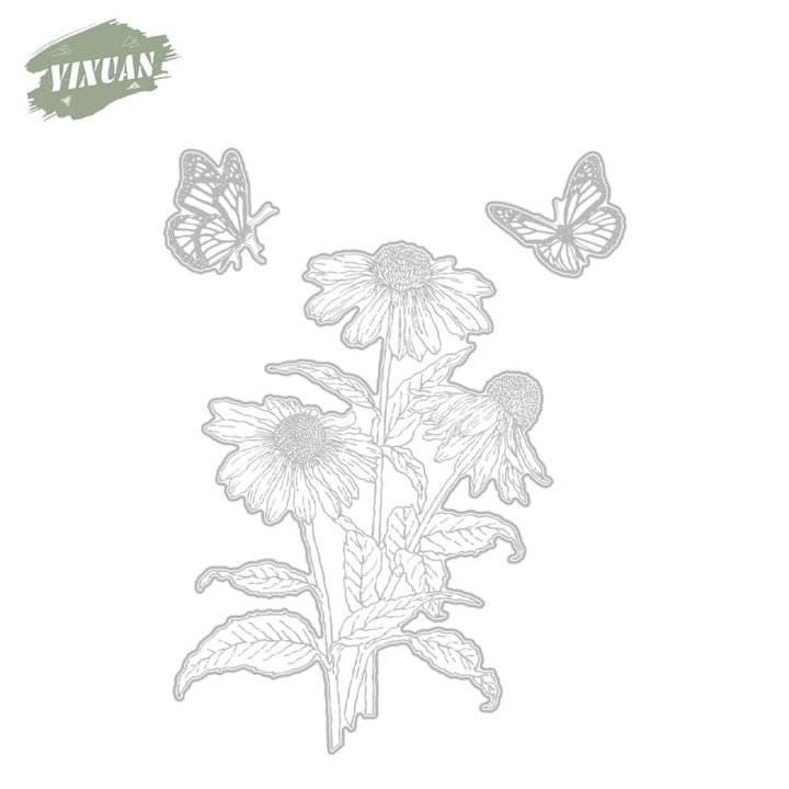 Kokorosa Blooming Daisy Die with Stamps Set