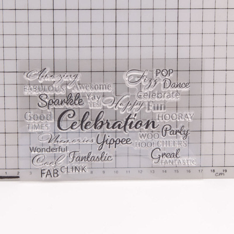 Kokorosa Celebration Word Clear Stamps