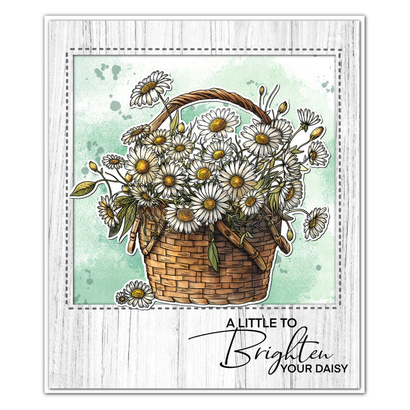 Kokorosa Daisy Flower Basket Die with Stamps Set