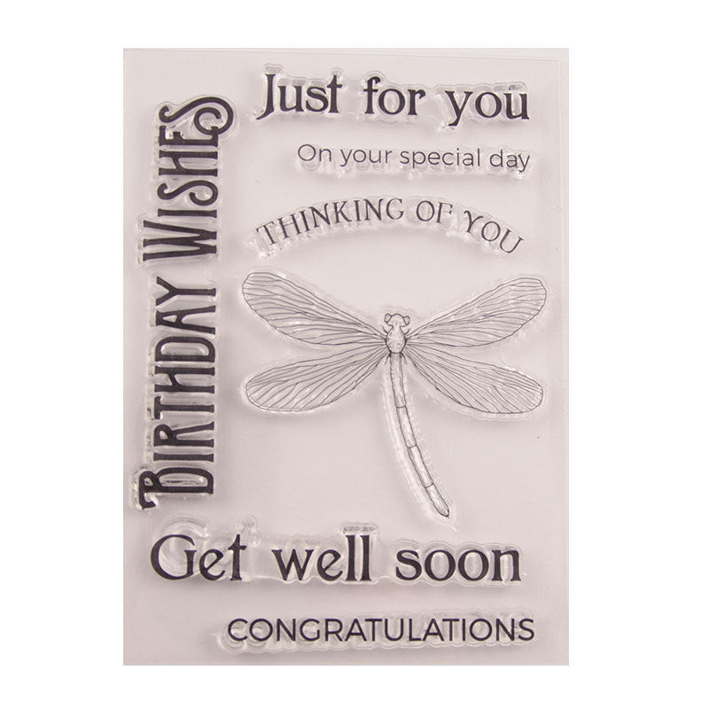 Kokorosa Dragonfly with Word Clear Stamps