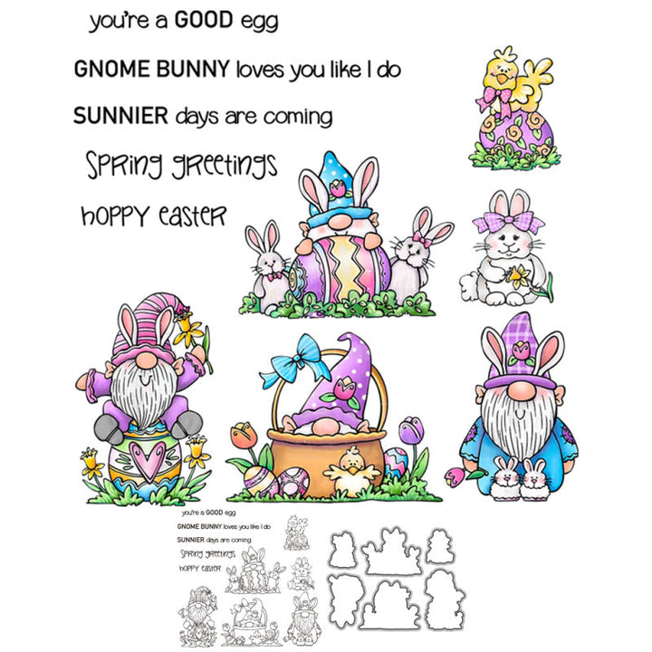 Kokorosa Easter Bunny Die with Stamps Set