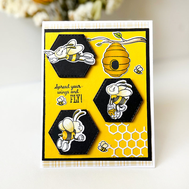 Kokorosa Flower and Bee Dies with Stamps Set