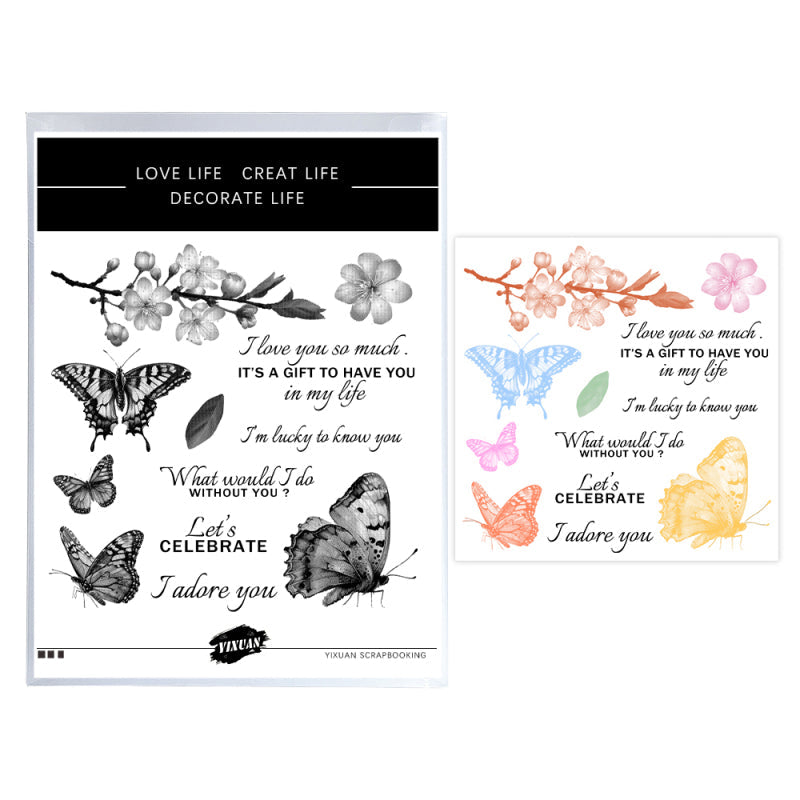Kokorosa Flying Butterfly Die with Stamps Set