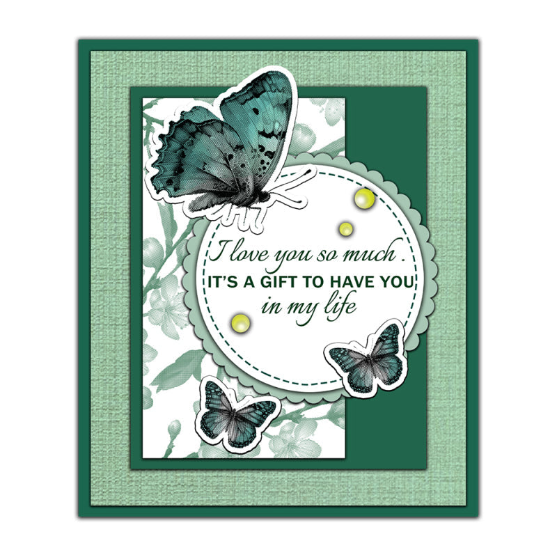 Kokorosa Flying Butterfly Die with Stamps Set