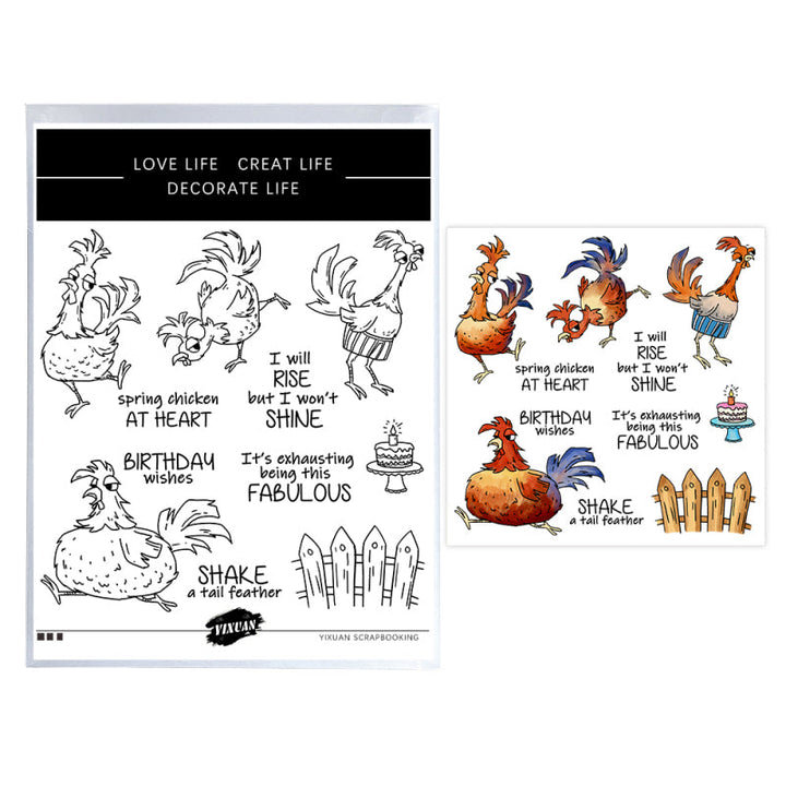 Kokorosa Funny Chicken Dies with Stamps Set