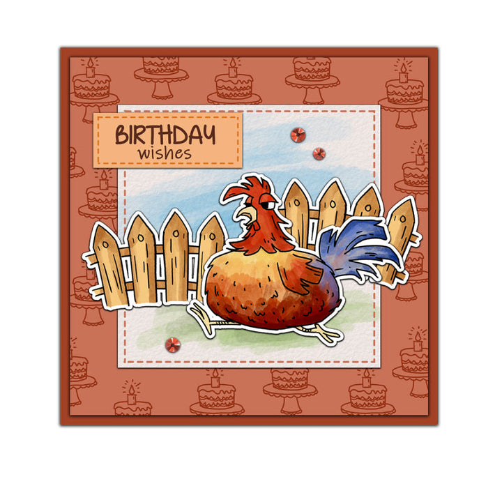Kokorosa Funny Chicken Dies with Stamps Set