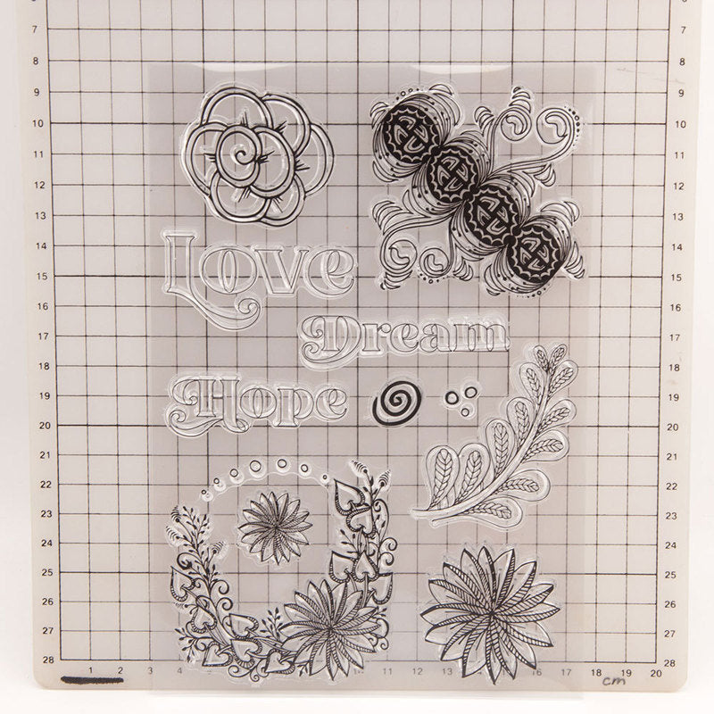 Kokorosa Geometric Pattern Flower Clear Stamps