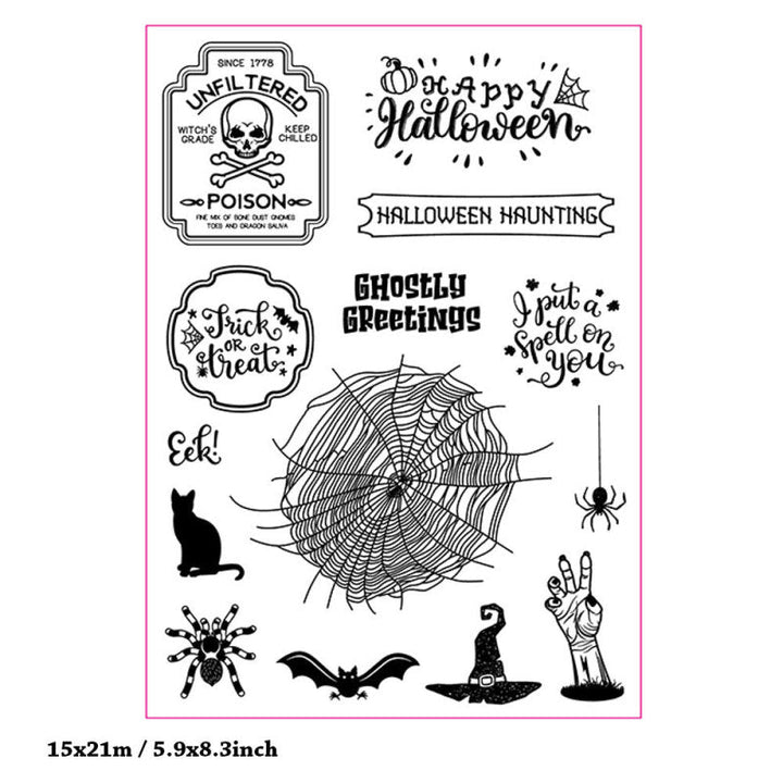 Kokorosa Halloween Spider Web Die with Stamps Set