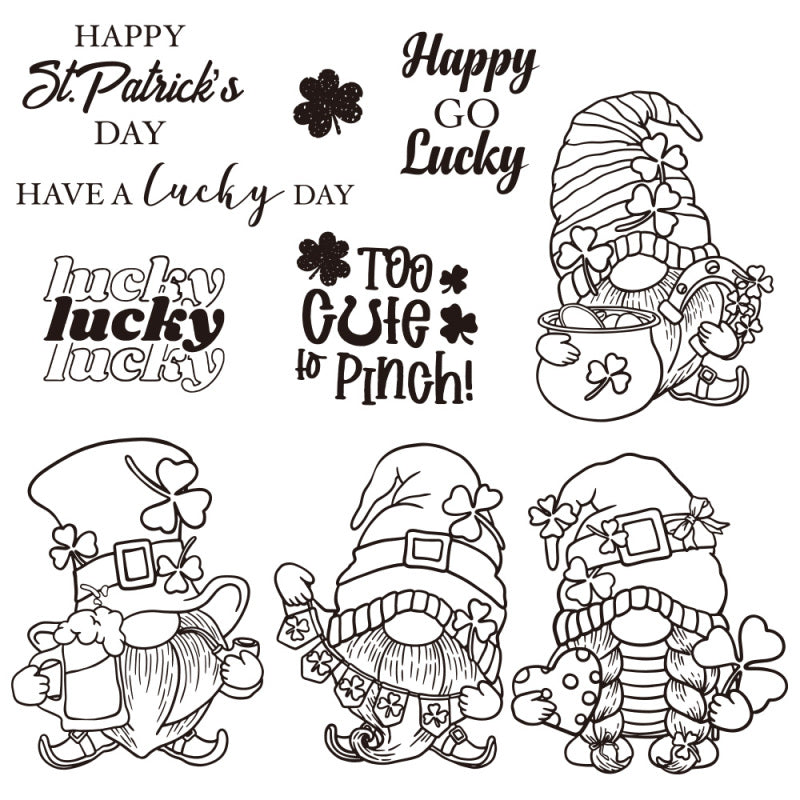 Kokorosa Happy St. Patrick's Day Die with Stamps Set