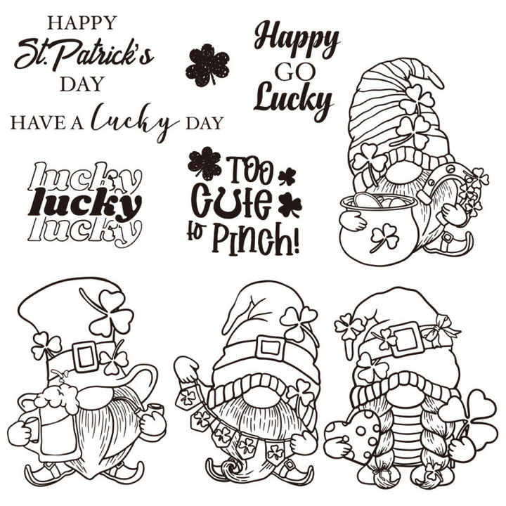 Kokorosa Happy St. Patrick's Day Die with Stamps Set