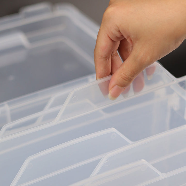 Kokorosa Plastic Storage Box - with 6 Tabbed Dividers