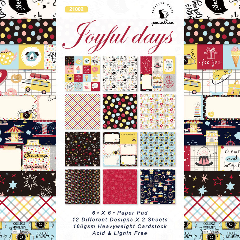 Kokorosa 24PCS  6" Joyful Days DIY Scrapbook & Cardstock Paper