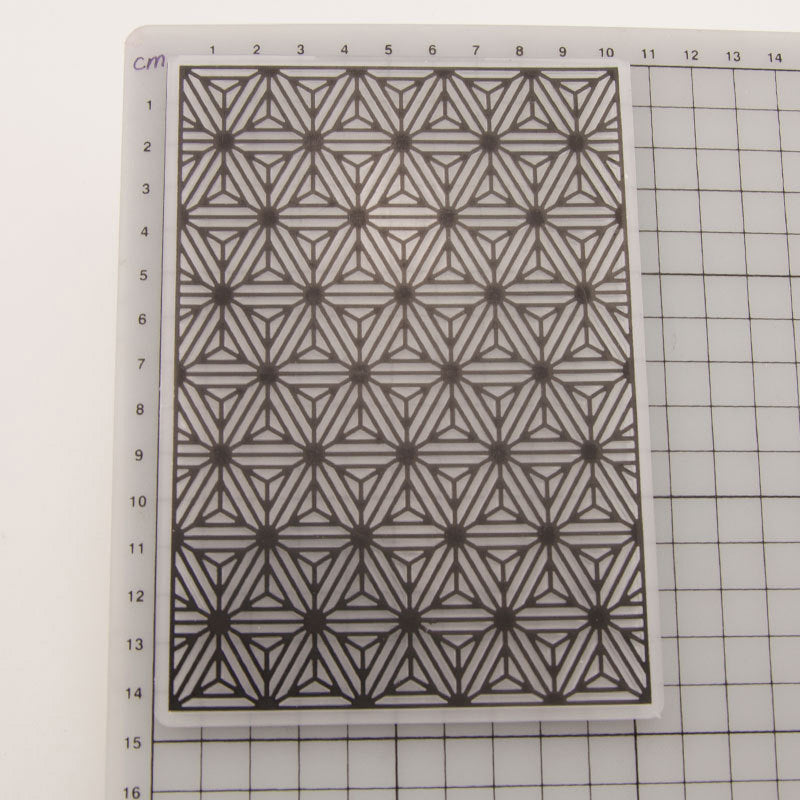 Kokorosa Kaleidoscope Geometric Pattern Plastic Embossing Folder