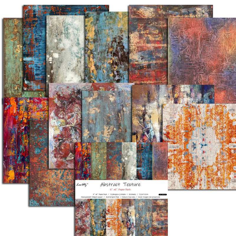 Kokorosa 24PCS  6" Abstract Texture DIY Scrapbook & Cardmaking Paper