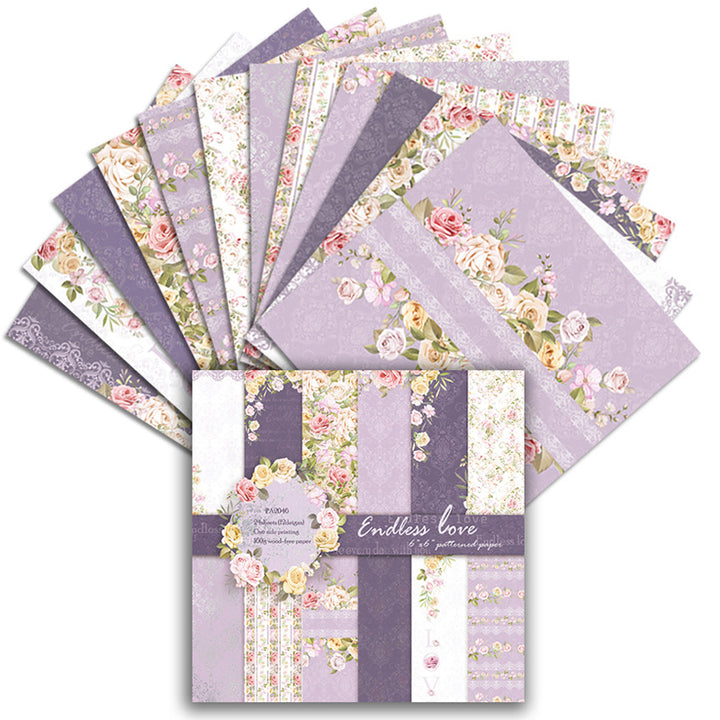Kokorosa 24PCS  6" Endless Love DIY Scrapbook & Cardstock Paper