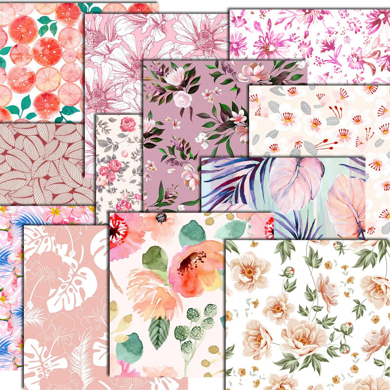 Kokorosa 24PCS  6" Flower Texture DIY Scrapbook & Cardstock Paper