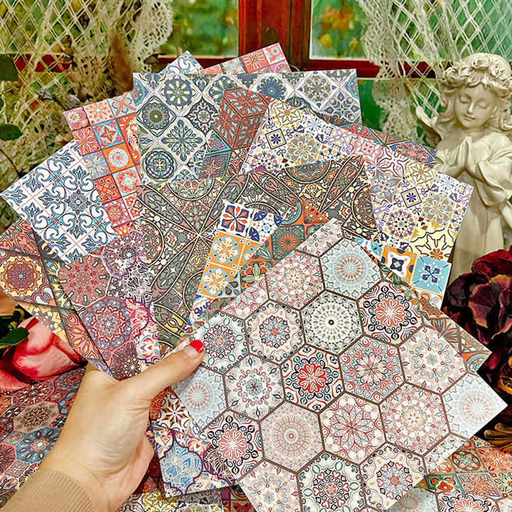 Kokorosa 24PCS  6" Flower Tile DIY Scrapbook & Cardstock Paper