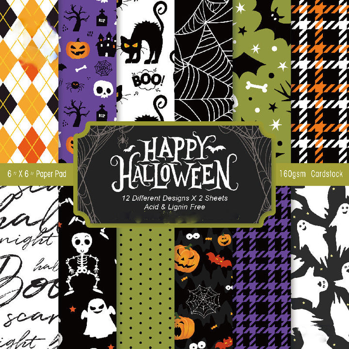 Kokorosa 24PCS  6" Happy Halloween DIY Scrapbook & Cardstock Paper