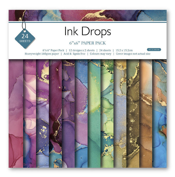 Kokorosa 24PCS  6" Ink Drops  DIY Scrapbook & Cardmaking Paper