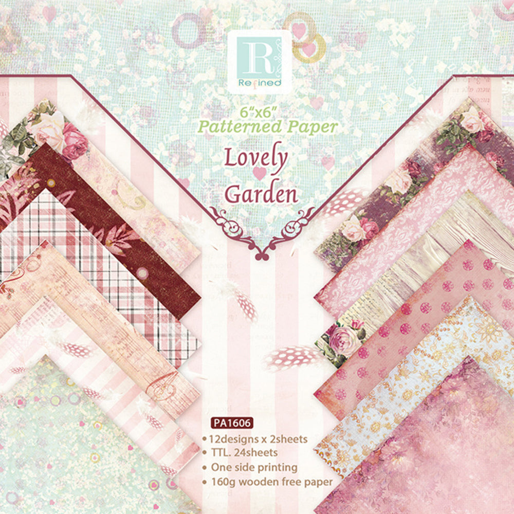 Kokorosa 24PCS  6" Lovely Garden DIY Scrapbook & Cardstock Paper