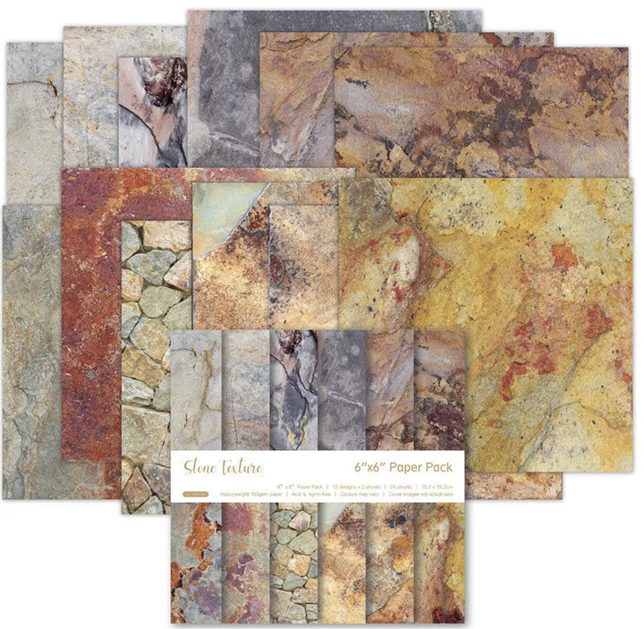 Kokorosa 24PCS  6" Stone Texture  DIY Scrapbook & Cardmaking Paper