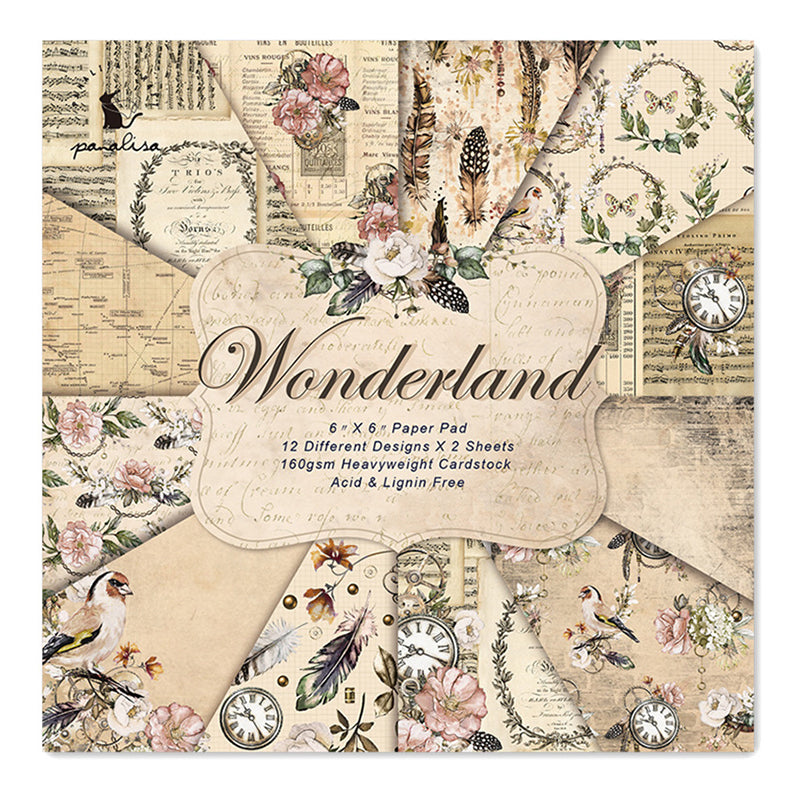 Kokorosa 24PCS  6" Wonderland  DIY Scrapbook & Cardmaking Paper