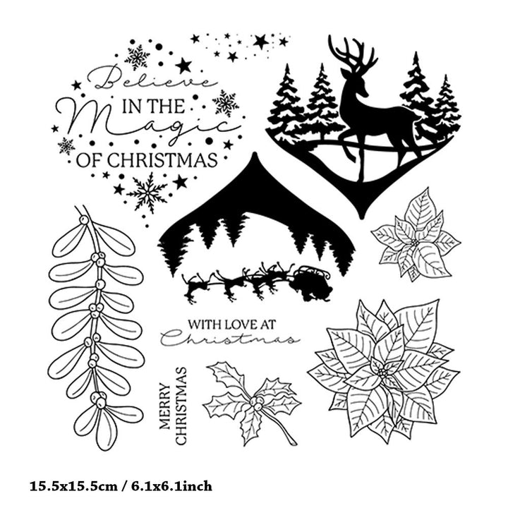 Kokorosa Christmas Plants & Deer Clear Stamps