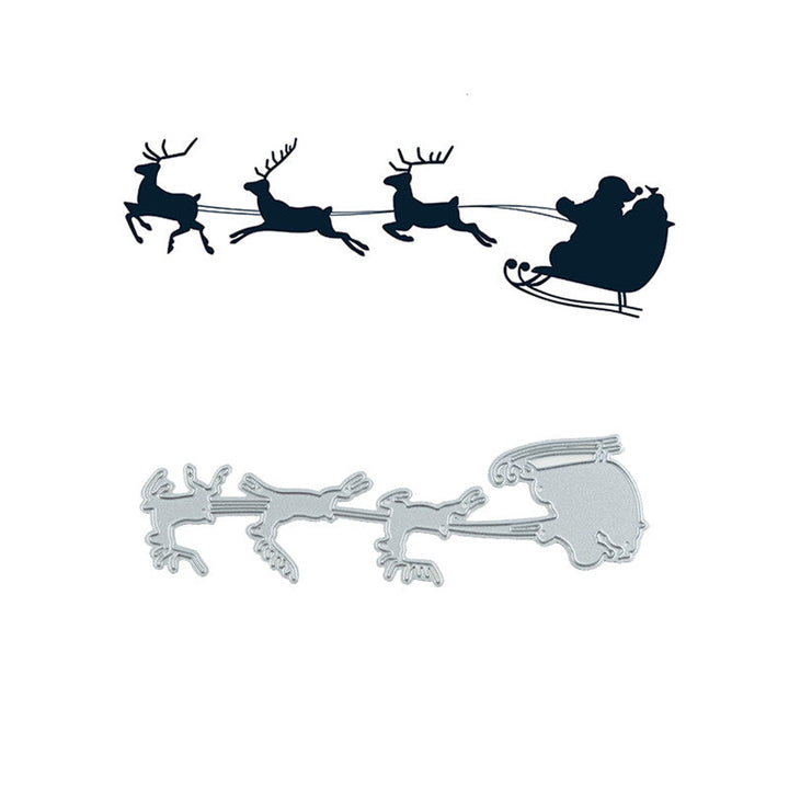 Kokorosa Christmas Elks Flying  with Sled Metal Cutting Dies
