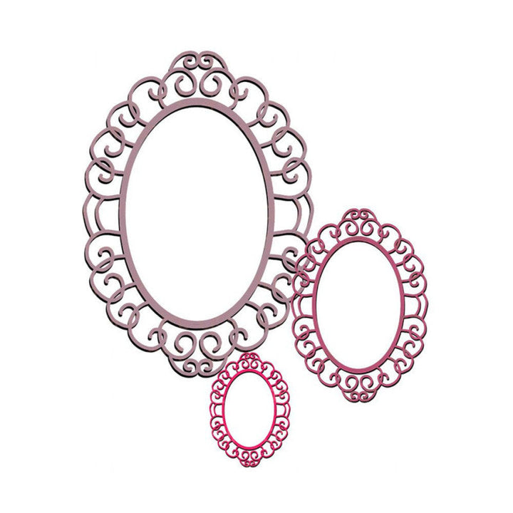 Kokorosa Large Size Oval Lace Frame Metal Cutting Dies