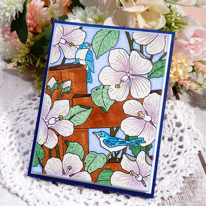 Kokorosa Metal Cutting Dies With Blooming Flower Background Board