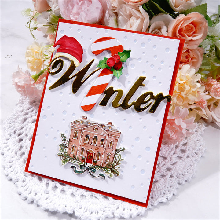 Kokorosa Metal Cutting Dies With Decorated Winter Word