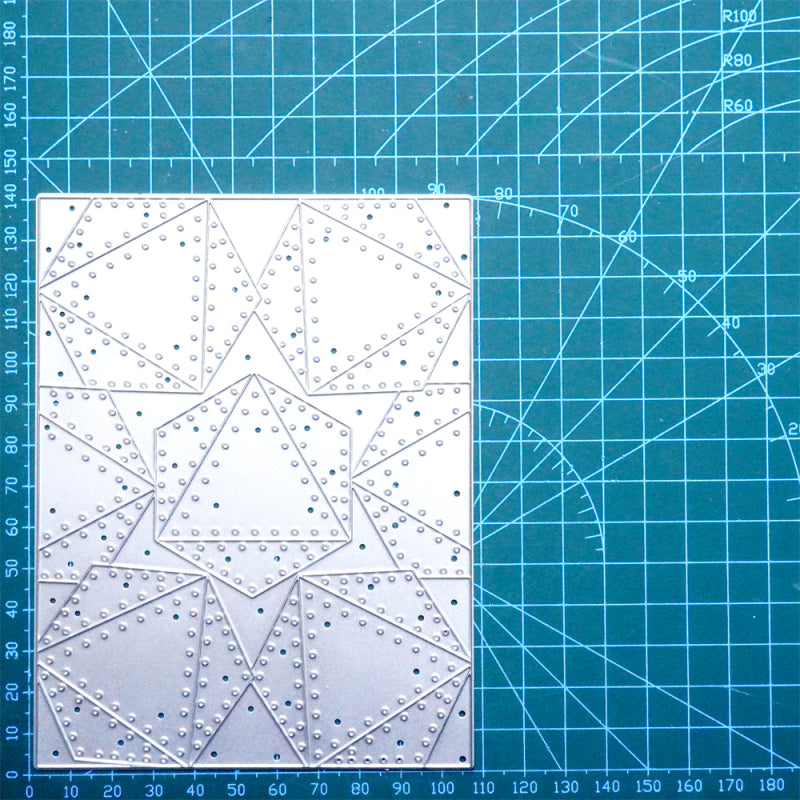 Kokorosa Metal Cutting Dies With Geometric Pattern Background Board