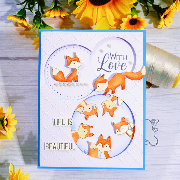 Kokorosa Metal Cutting Dies With 9pcs Little Fox