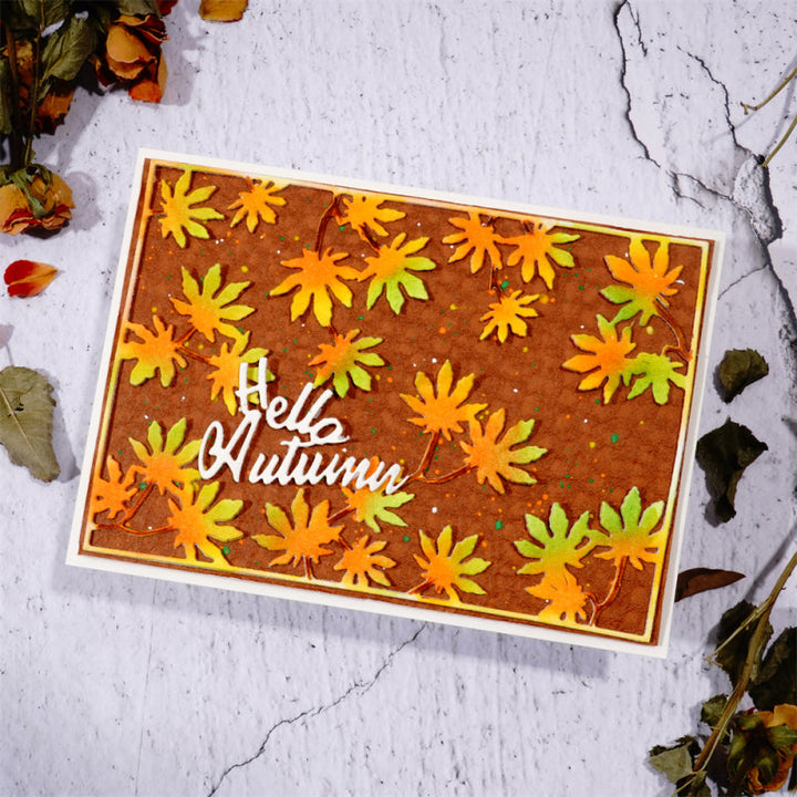 Kokorosa Metal Cutting Dies With Maple Leaves Background Board