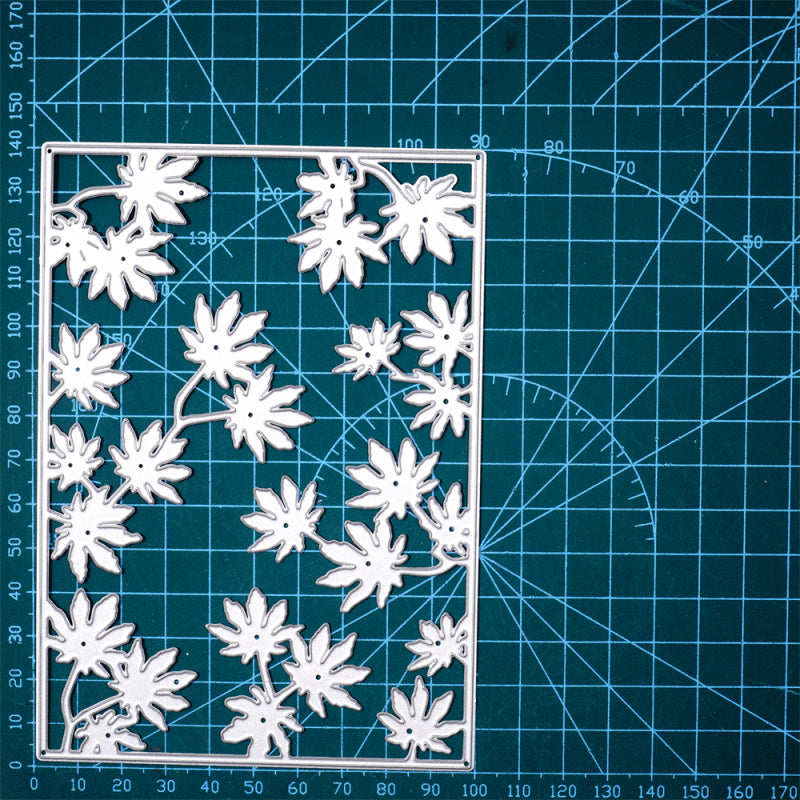 Kokorosa Metal Cutting Dies With Maple Leaves Background Board