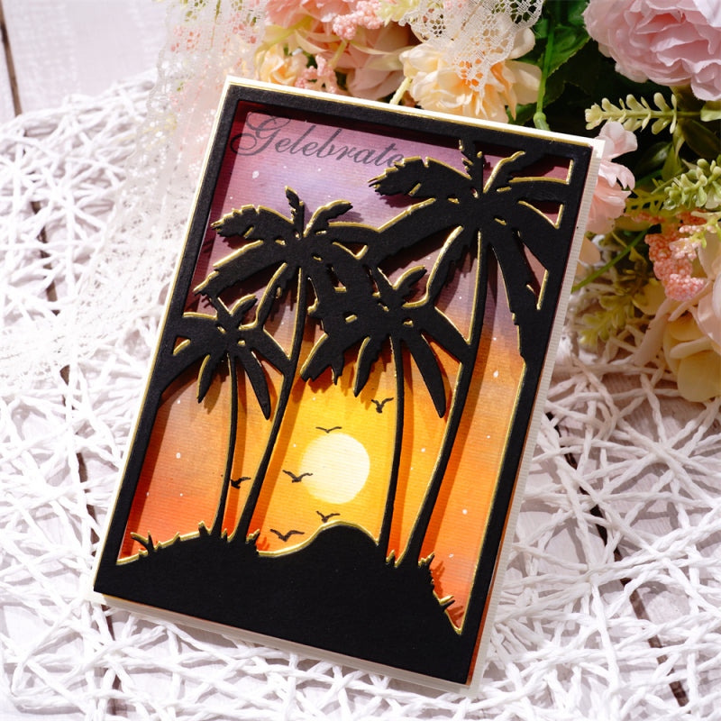 Kokorosa Metal Cutting Dies With Palm Trees Background Board