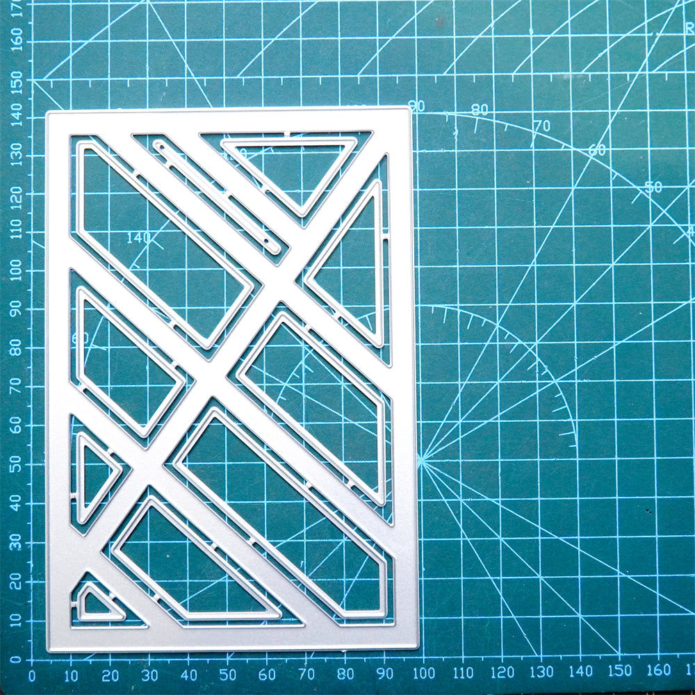 Kokorosa Metal Cutting Dies with Diagonal Rectangular Grid Background Board