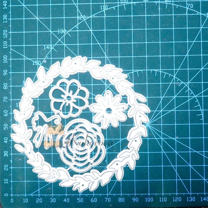 Kokorosa Metal Cutting Dies with Floral Wreath