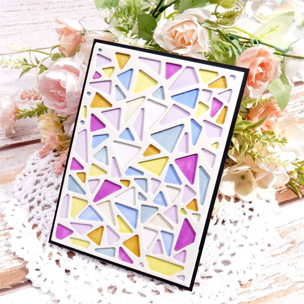 Kokorosa Metal Cutting Dies with Hollow Triangles Background Board