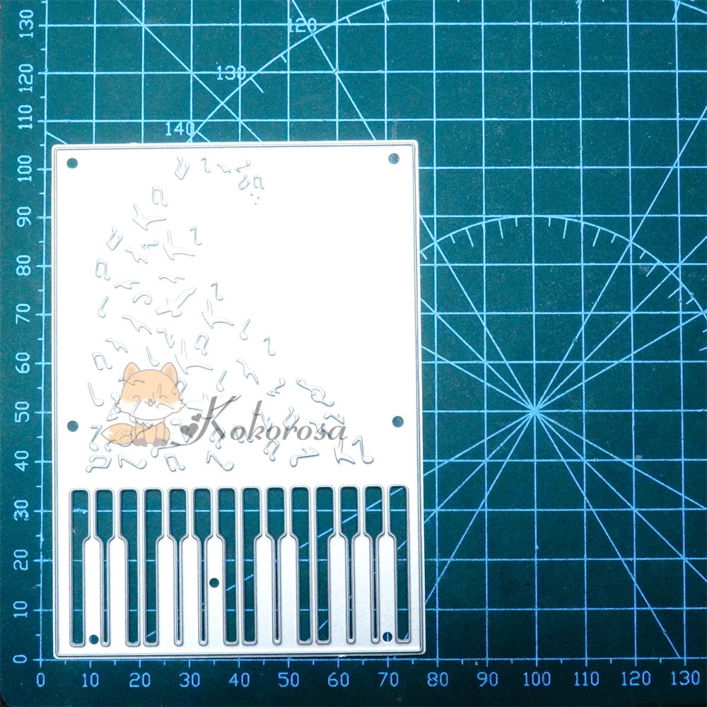 Kokorosa Metal Cutting Dies with Notes & Piano Background Board