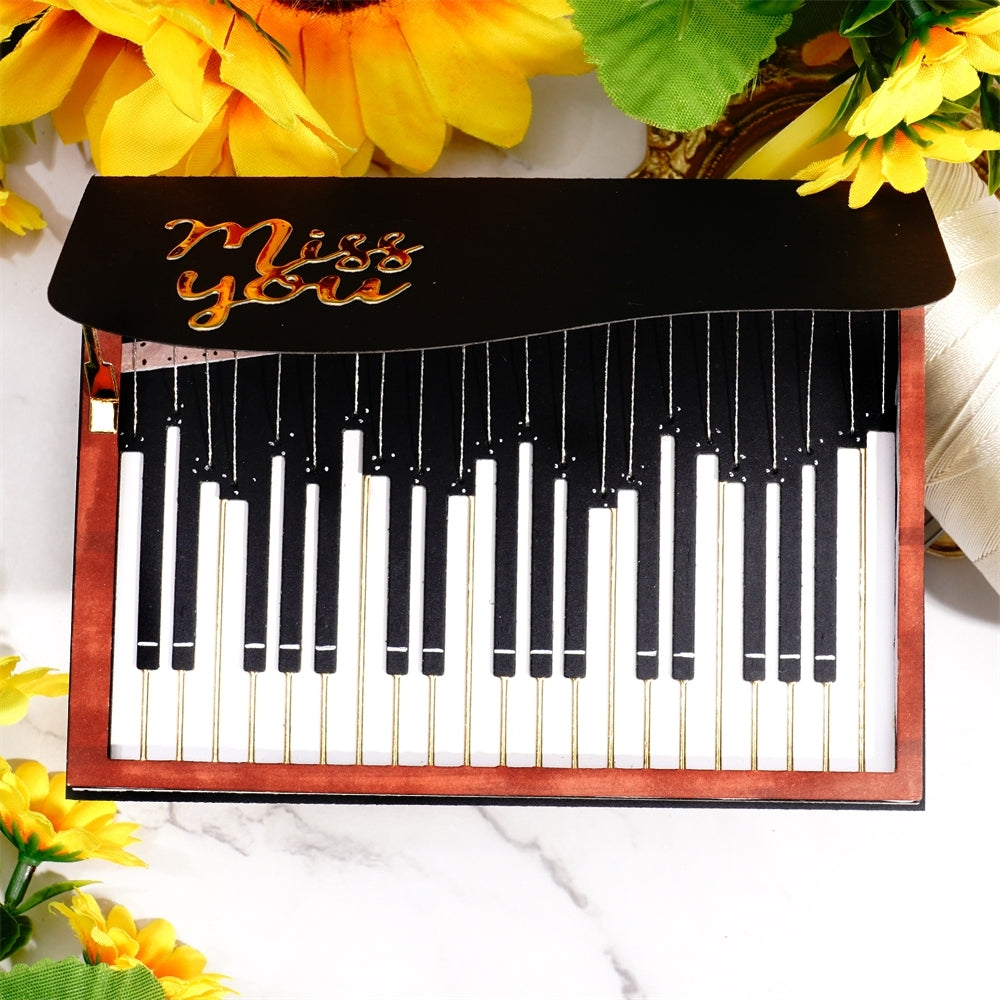 Kokorosa Metal Cutting Dies with Slender Piano Keys Background Board
