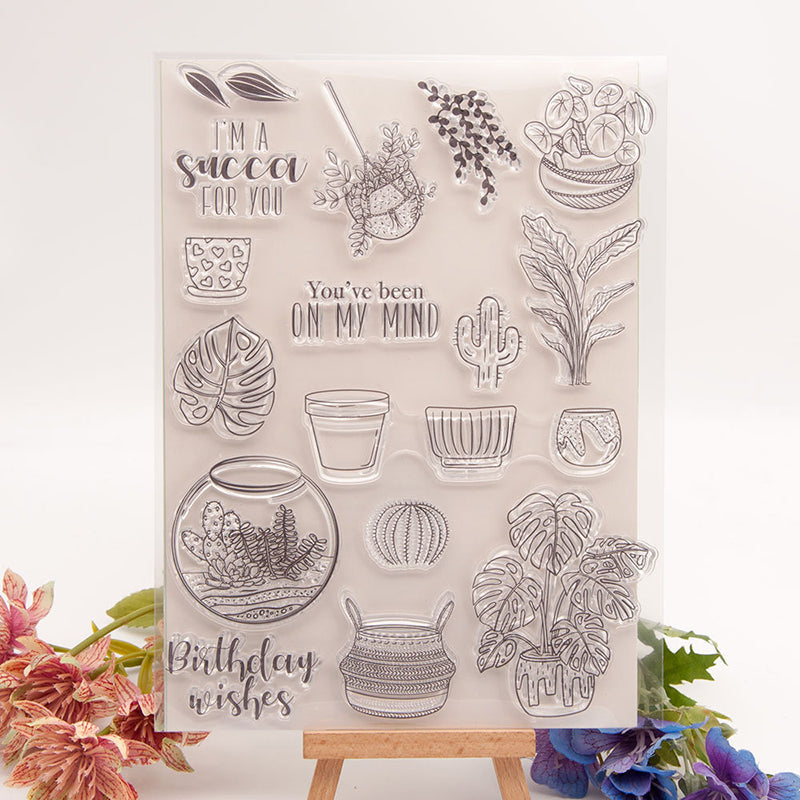 Kokorosa Potted Plants Clear Stamps