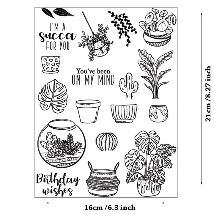 Kokorosa Potted Plants Clear Stamps