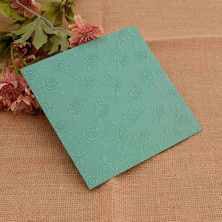Kokorosa Rose Pattern Plastic Embossing Folder