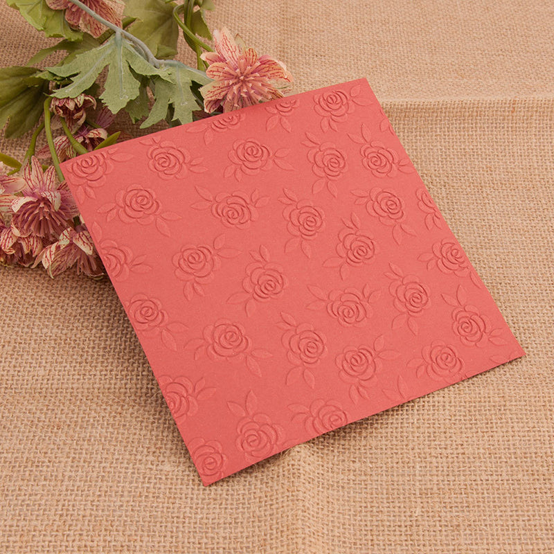 Kokorosa Rose Pattern Plastic Embossing Folder