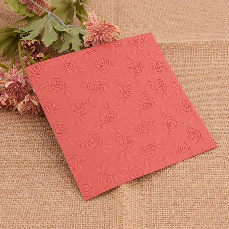 Kokorosa Rose Pattern Plastic Embossing Folder