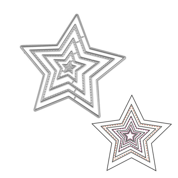 Kokorosa Stitched Star Nesting Frame Metal Cutting Dies