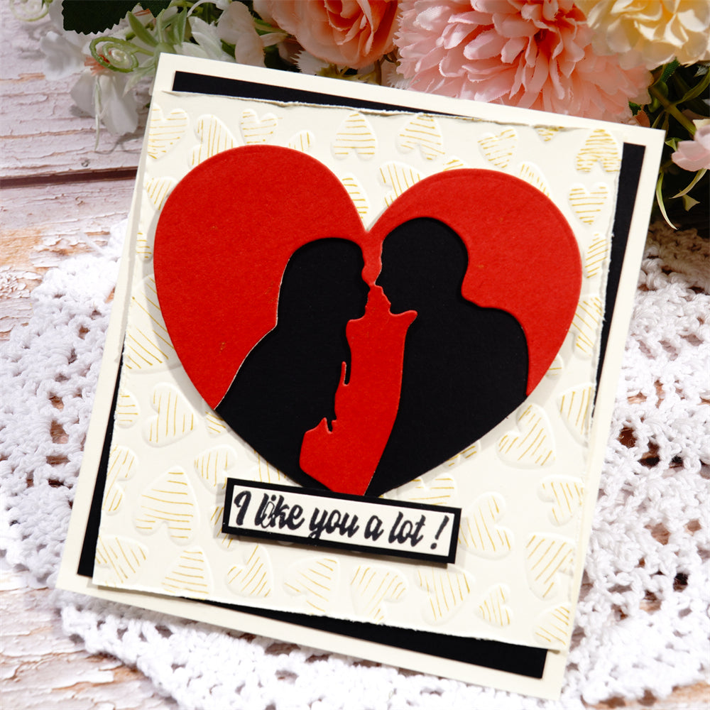 Die Cutting Dies with Hollow Heart Love Silhouette Border for Card ...